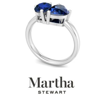 Martha Stewart 2 Carat Sapphire Two Stone Ring In Sterling Silver