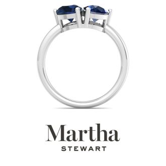 Martha Stewart 2 Carat Sapphire Two Stone Ring In Sterling Silver