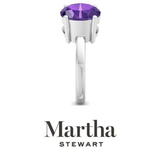 Martha Stewart 3 3/4 Carat Amethyst Two Stone Ring In Sterling Silver