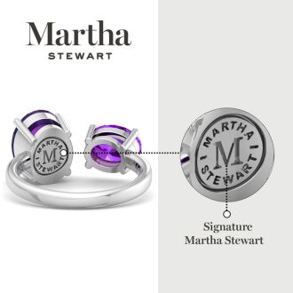 Martha Stewart 3 3/4 Carat Amethyst Two Stone Ring In Sterling Silver