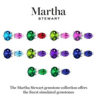 Martha Stewart 3 3/4 Carat Emerald and Sapphire Two Stone Ring In Sterling Silver