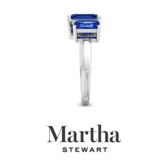 Martha Stewart 3 1/4 Carat Sapphire Two Stone Ring In Sterling Silver
