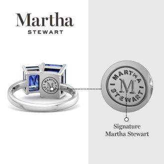 Martha Stewart 3 1/4 Carat Sapphire Two Stone Ring In Sterling Silver