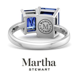 Martha Stewart 3 1/4 Carat Sapphire Two Stone Ring In Sterling Silver