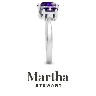 Martha Stewart 2 3/4 Carat Amethyst Two Stone Ring In Sterling Silver