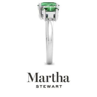 Martha Stewart 2 3/4 Carat Emerald Two Stone Ring In Sterling Silver