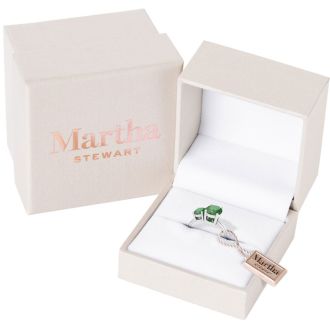 Martha Stewart 2 3/4 Carat Emerald Two Stone Ring In Sterling Silver