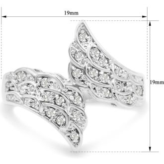 Natural 1/3 Carat Diamond Wing Ring