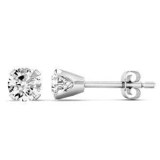 1 Carat Moissanite Stud Earrings In White Gold.  Fiery Amazing E-F Color, VVS Clarity Moissanite!  Very Popular!