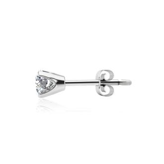 1 Carat Lab Grown Real Diamond Stud Earrings in White Gold 
