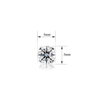 1 Carat Lab Grown Real Diamond Stud Earrings in White Gold 