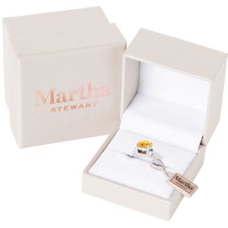 Martha Stewart 4 1/2 Carat Oval Shape Citrine and Lab Grown Diamond Ring In Sterling Silver