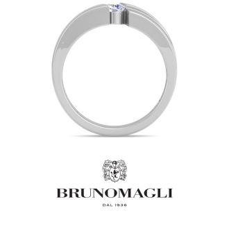 Bruno Magli Mens 1/4 Carat Round Shape Lab Grown Diamond Floating Solitaire Ring In Sterling Silver