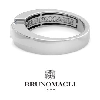 Bruno Magli Mens 1/2 Carat Round Shape Lab Grown Diamond Floating Solitaire Ring In Sterling Silver
