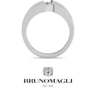 Bruno Magli Mens 1/2 Carat Princess Cut Lab Grown Diamond Floating Solitaire Ring In Sterling Silver