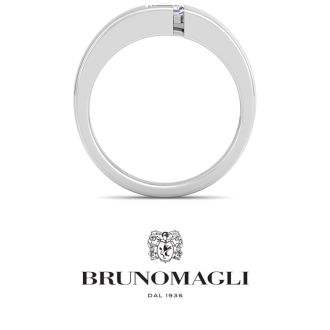 Bruno Magli Mens 1/2 Carat Emerald Cut Lab Grown Diamond Floating Solitaire Ring In Sterling Silver