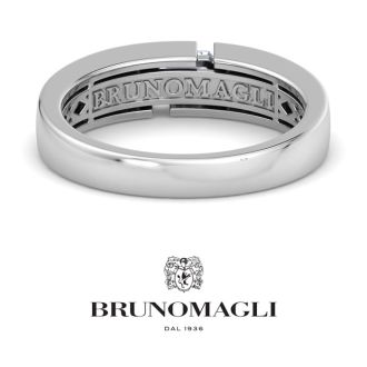 Bruno Magli Mens 1/2 Carat Emerald Cut Lab Grown Diamond Floating Solitaire Ring In Sterling Silver