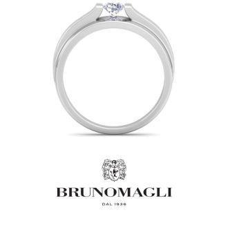 Bruno Magli Mens 1/3 Carat Round Shape Lab Grown Diamond Solitaire Ring In Sterling Silver