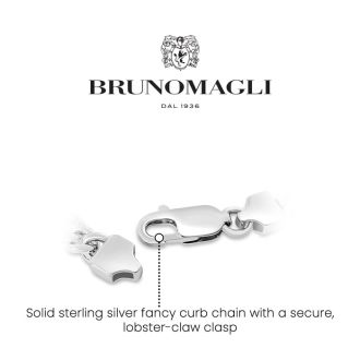 Bruno Magli Mens Pietro 1/2 Carat Lab Grown Diamond Bracelet In Sterling Silver, 8 Inches