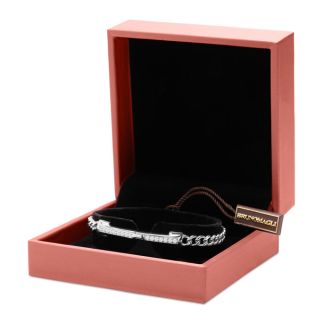 Bruno Magli Mens Pietro 1/2 Carat Lab Grown Diamond Bracelet In Sterling Silver, 8 Inches