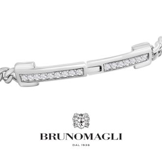 Bruno Magli Mens Pietro 1/2 Carat Lab Grown Diamond Bracelet In Sterling Silver, 8 Inches