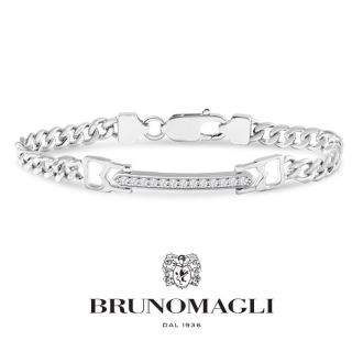 Bruno Magli Mens Daniele 1/3 Carat Lab Grown Diamond Bracelet In Sterling Silver, 8 Inches