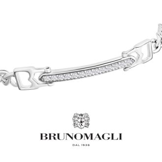 Bruno Magli Mens Daniele 1/3 Carat Lab Grown Diamond Bracelet In Sterling Silver, 8 Inches