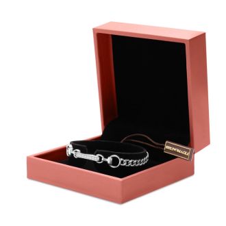 Bruno Magli Mens Filippo 1/4 Carat Lab Grown Diamond Bracelet In Sterling Silver, 8 Inches