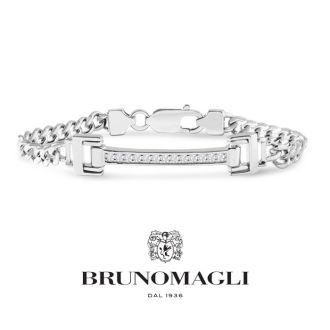 Bruno Magli Mens Emanuele 1/3 Carat Lab Grown Diamond Bracelet In Sterling Silver, 8 Inches