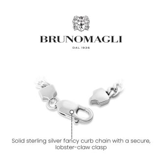 Bruno Magli Mens Emanuele 1/3 Carat Lab Grown Diamond Bracelet In Sterling Silver, 8 Inches