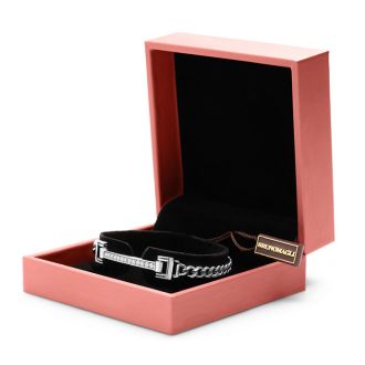 Bruno Magli Mens Emanuele 1/3 Carat Lab Grown Diamond Bracelet In Sterling Silver, 8 Inches