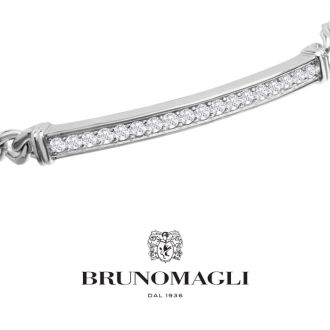 Bruno Magli Mens Domenico 1/2 Carat Lab Grown Diamond Bracelet In Sterling Silver, 8 Inches
