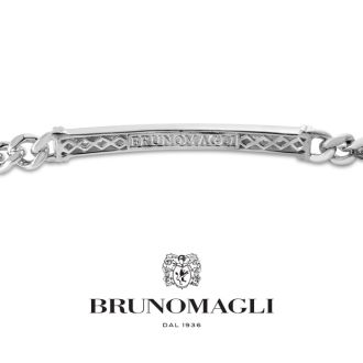 Bruno Magli Mens Domenico 1/2 Carat Lab Grown Diamond Bracelet In Sterling Silver, 8 Inches