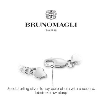 Bruno Magli Mens Carlo 1/10 Carat Lab Grown Diamond Bracelet In Sterling Silver, 8 Inches