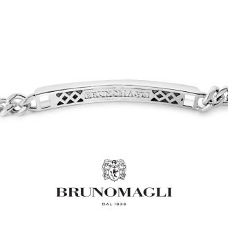 Bruno Magli Mens Carlo 1/10 Carat Lab Grown Diamond Bracelet In Sterling Silver, 8 Inches