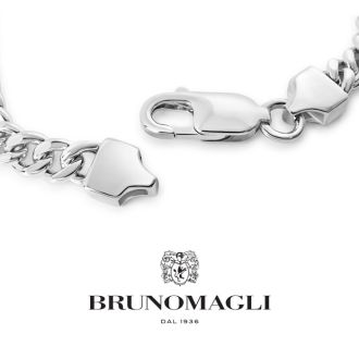 Bruno Magli Mens Carlo 1/10 Carat Lab Grown Diamond Bracelet In Sterling Silver, 8 Inches