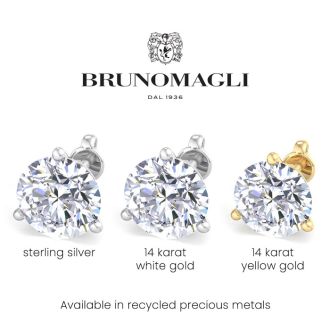 Bruno Magli Mens 3/4 Carat Lab Grown Diamond Martini Stud Earring In Sterling Silver