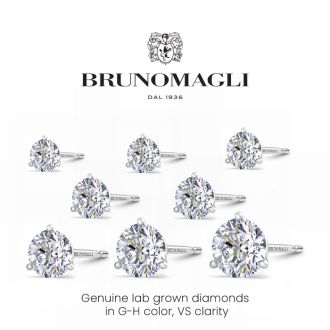 Bruno Magli Mens 3 Carat Lab Grown Diamond Martini Stud Earring In Sterling Silver