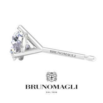Bruno Magli Mens 4 Carat Lab Grown Diamond Martini Stud Earring In Sterling Silver