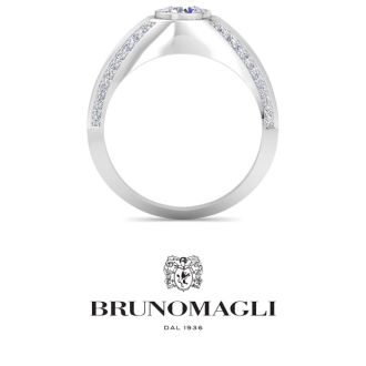 Bruno Magli Mens 1 1/2 Carat Round Shape Lab Grown Diamond Ring In Sterling Silver