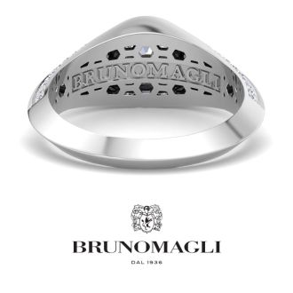 Bruno Magli Mens 1 1/2 Carat Round Shape Lab Grown Diamond Ring In Sterling Silver