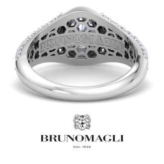 Bruno Magli Mens 1 1/2 Carat Oval Shape Lab Grown Diamond Ring In Sterling Silver