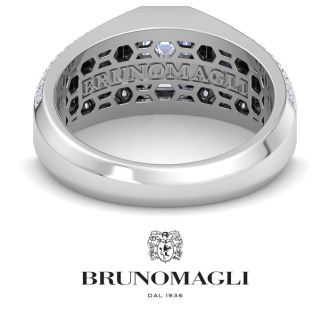 Bruno Magli Mens 1 1/2 Carat Emerald Cut Lab Grown Diamond Ring In Sterling Silver