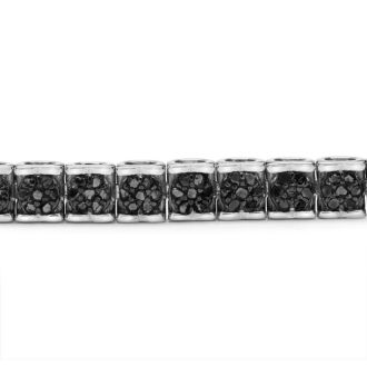 2 Carat Black Diamond Tennis Bracelet I, 7 Inches. Fiery Amazing Diamonds In A Fabulous Solid Silver Bracelet!