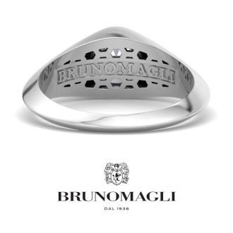 Bruno Magli Mens 1 Carat Round Shape Lab Grown Diamond Solitaire Ring In Sterling Silver