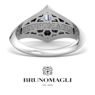 Bruno Magli Mens 1 Carat Princess Cut Lab Grown Diamond Solitaire Ring In Sterling Silver