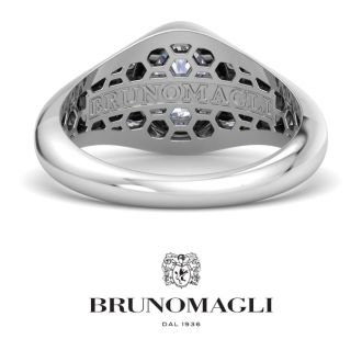 Bruno Magli Mens 1 Carat Oval Shape Lab Grown Diamond Solitaire Ring In Sterling Silver