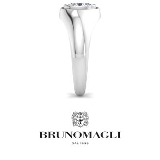 Bruno Magli Mens 1 Carat Oval Shape Lab Grown Diamond Solitaire Ring In Sterling Silver