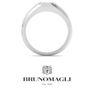 Bruno Magli Mens 1 Carat Emerald Cut Lab Grown Diamond Solitaire Ring In Sterling Silver