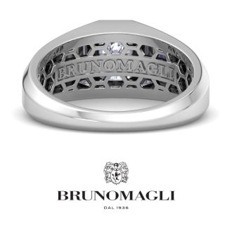 Bruno Magli Mens 1 Carat Emerald Cut Lab Grown Diamond Solitaire Ring In Sterling Silver